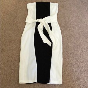 Black and white midi dress